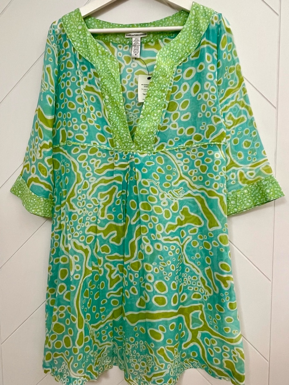DIANE von FURSTENBERG Coverup Tunic Dress With Pockets - Size Medium